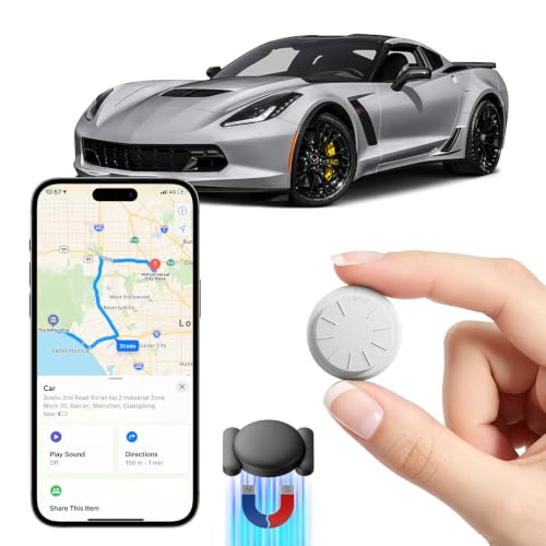 Image of GPS Tracker for Vehicles, 1PCS Real Time Tracker Device for Vehicles, No Monthly Fee Car Tracker, Work with Find My (iOS Only), MINI Vehicle Tracker, Super Magnetic, Waterproof and Drop-Proof, Black