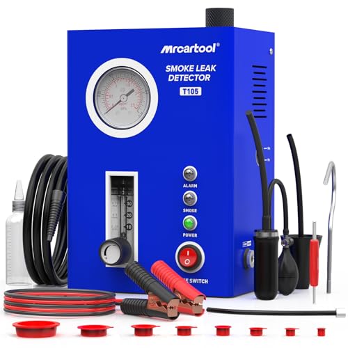 Automotive Smoke Machine with Built-in Air Pump and Pressure Gauge, Vehicle Leak Diagnostic Detector Tools Kit for Leaks Test in Vacuum,Fuel,EVAP and Other Cars System