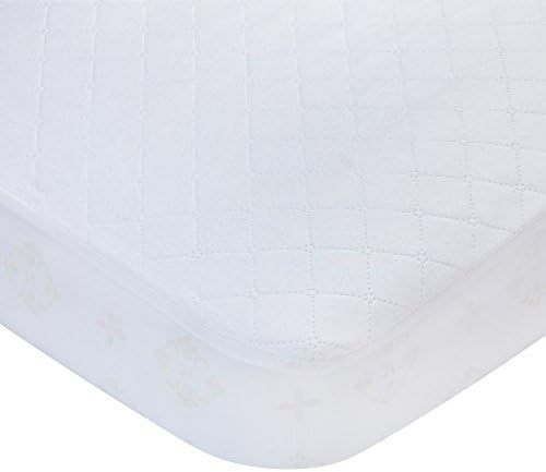 Carters Waterproof Fitted Crib Mattress Pad and Toddler Crib Mattress Protector - Baby Crib Mattress Cover - Protective Sheet for Boys and Girls Bedding Sets White