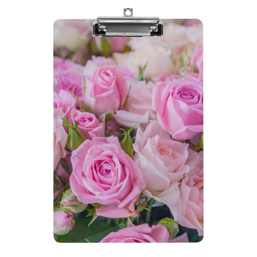 Porte-bloc rose A4 Blanche grand format avec pince métallique pour support écriture rigide