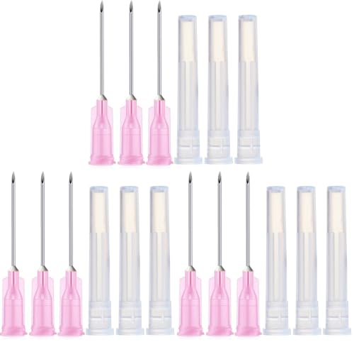 Image of 300 Pack 18Ga 1 Inch Sterile Disposable Injection Needle with Cap for Scientific and Industrial Dispensing Needl Accessories