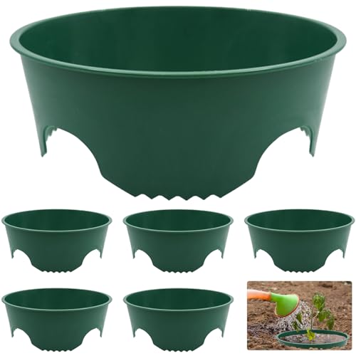 6-Pack Planting Grow Rings, 8.6-Inch Round Plant Support Rings Garden Protector & Edging, Deep Watering for Vegetables Herbs Flowers