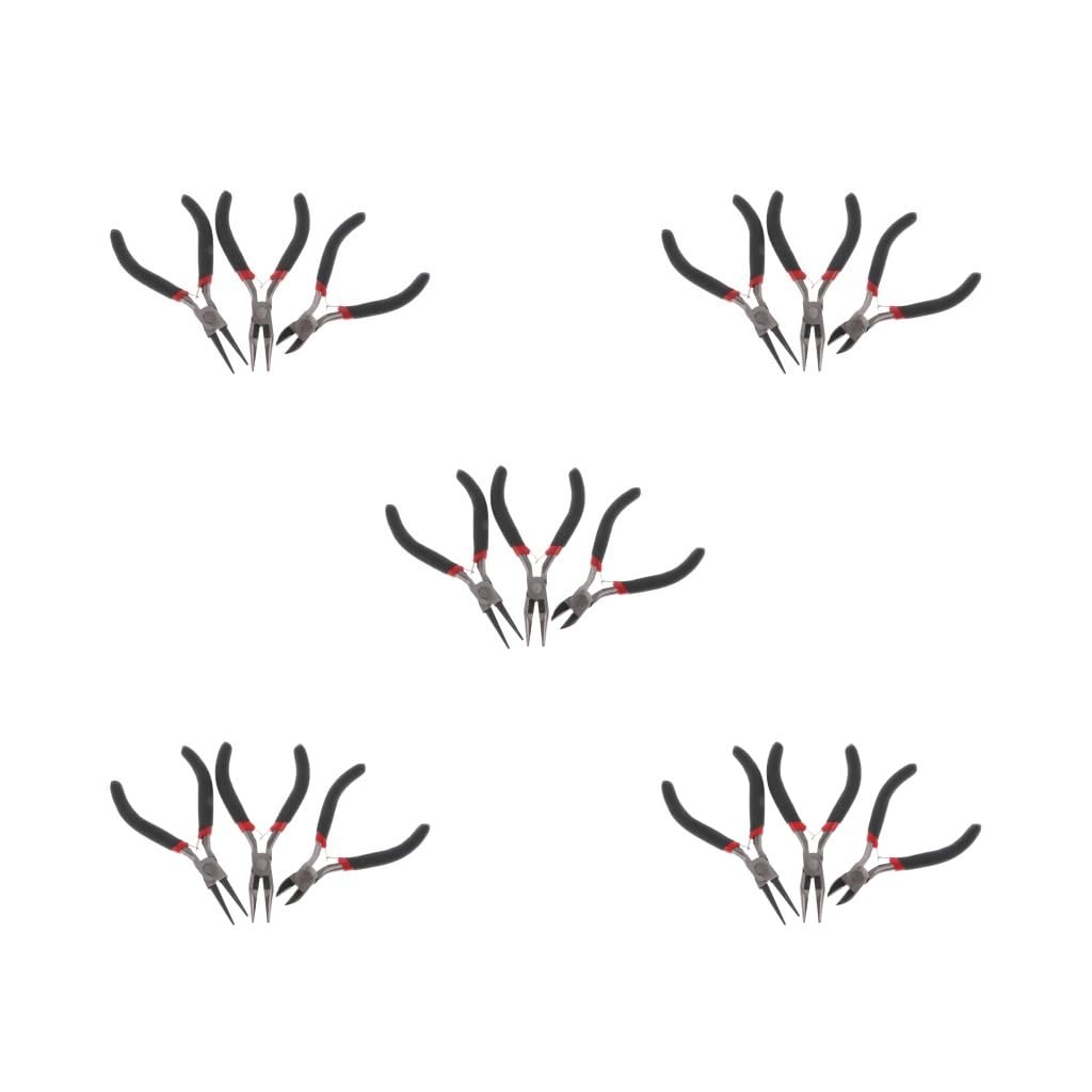 Set di 5 set di 3 pinze per gioielli per la creazione di gioielli con perline e strumenti artigianali