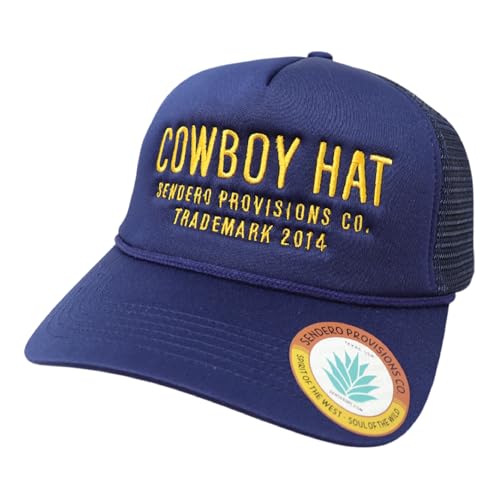 Image of Sendero Provisions Co. Cowboy Adjustable Snapback Foam Trucker Hat with Embroidered Design & Mesh Back for Breathability