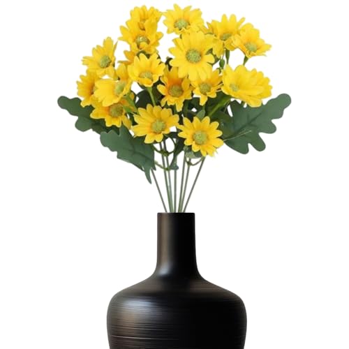 Tuwlopyu Faux Mums - UV 抵抗力のあるポーチ装飾用フローレス - 耐水性ユーカリの葉 マムの花 墓地 ハロウィン 秋 ホーム 前庭 パティオ 庭 屋外用 装飾