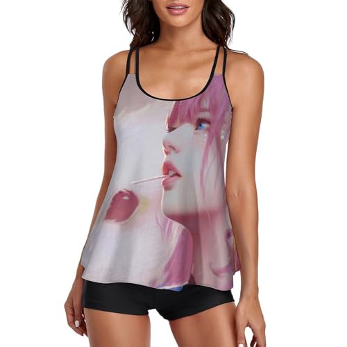 Maillot de bain tankini dissimulant le ventre avec short de garçon
