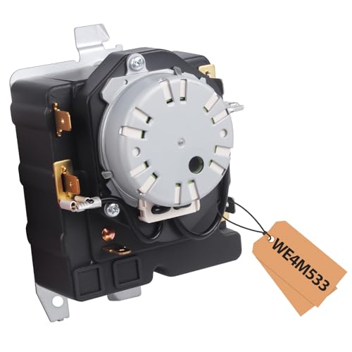 Image of WE4M533 WE4M364 TMD1EM03 234D1296P005 WE04M0533 Dryer Timer Compatible with GE /Hotpoint Dryer Replacement Part PS8690648 AP5780508 OEM Upgraded Dryer Timer, 1 Year Warranty