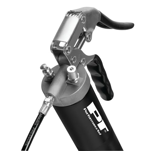 Foto de Performance Tool W54204 Pro Pistola de grasa, con cartucho de 14 oz, manguera flexible de 12 pulgadas, acoplador ajustable, barril nudoso, bloqueo accionable y válvula de llenado a granel y de purga (imagen 7)