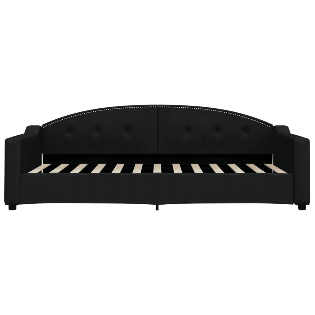 Refined Sofá Cama con colchón Tela Negro 90x200 cm