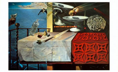 Peinture à l'huile Salvador Dali - Tableau abstrait A Lively Still Life 20 x 24 pouces