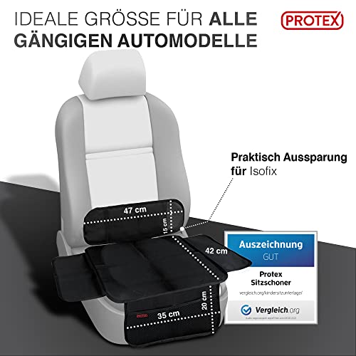 PROTEX Kindersitzunterlage [Testsieger 2025] ISOFIX-geeignet | Wasserabweisender Polyester Stoff mit gepolsteter Sitzfläche | S – Ansicht 5
