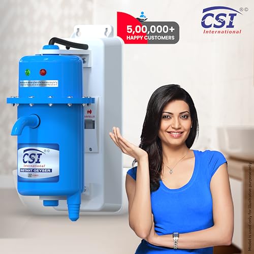 Image of CAPITAL Instant Water Geyser 1L | Portable Electric Water Heater for Bathroom & Kitchen | ABS Shockproof Body | Fast Heating Mini Geyser | Auto Cut-Off Safety 1-Year Warranty | Light Blue