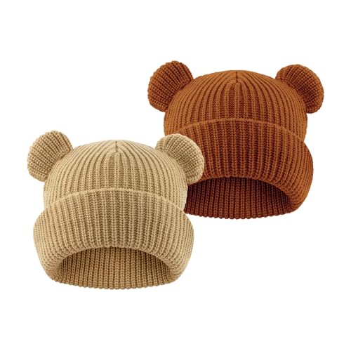 Toddler Boy Winter Hat Baby Knit Beanie Girl Warm Hats Kid Bear Ear Beanies for Cold Weather