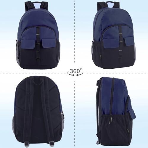 24 Pack Backpacks in Bulk | Wholesale Multipocket Backpacks with Side Water Bottle Pockets for Sports Teams, Homeless (Male Colors Pack)3