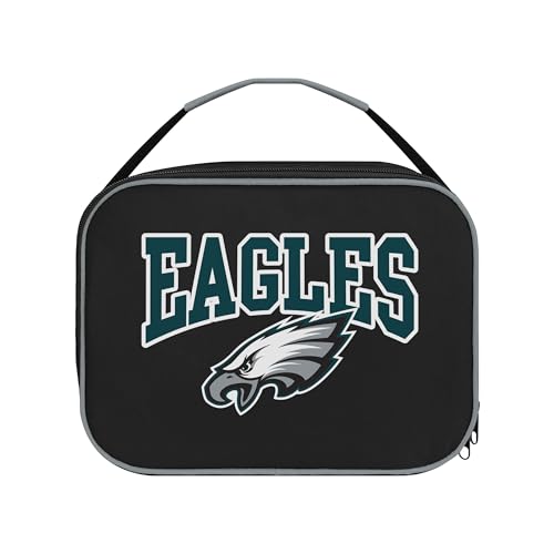 FOCO NFL Unisex-Adult Officially Licensed Wordmark Team Color Big Logo Football Zip Closure 7L Lunch Bag - Philadelphia Eagles