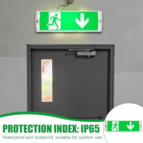 5 Stück LED Fluchtwegleuchte, LED-Notbeleuchtung, Notausganglicht bis zu 3h Notfall-Modus, Dauerlicht LED Notleuchte, inkl. Akkus, 5 Notausgangspiktogramm, Wasserdicht Notleuchte für Wandmontage