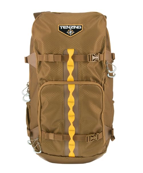 Image of TENZING 1200 Whitetail Day Pack, Buckskin Tan | Hydration Bladder Compatible Ultra-Durable Camo Hunting Backpack with 4 Compartments & 11 Pockets