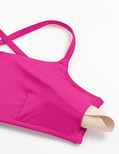 Image of CRZ YOGA D-DD Scoop Neck Bikini Tops | Removable Pads, Adjustable Spaghetti Straps, Swim, Bathing Suit Bra for Women