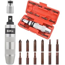 Gunpla 14PCS Impact Screwdriver Set, Industrial-Grade 40CR Alloy Steel Manual Impact Driver with Phillips Slotted Hex Driver Spinning Ratchet Adapter Adjustable Handle for Fastening Loosening