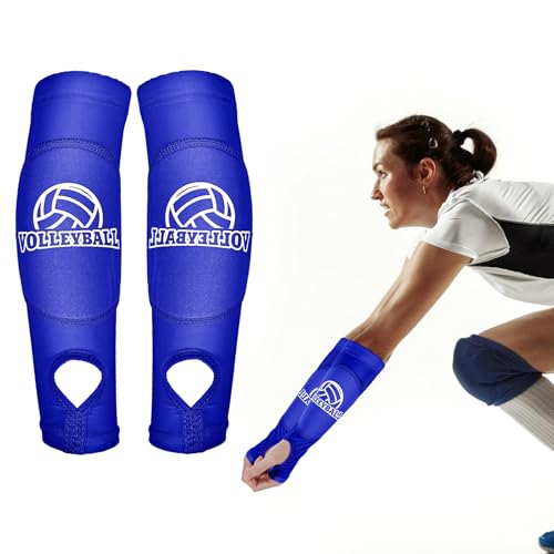 JIEYAO 1 par de protectores de brazo de voleibol, antebrazo con almohadilla de protección antideslizante y orificio para el pulgar, puños elásticos de voleibol para brazos, protección para antebrazos,