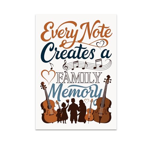 Family Music Poster Print - Every Note Creates a Family Memory - 13x19 - Nostalgic Warm Decor