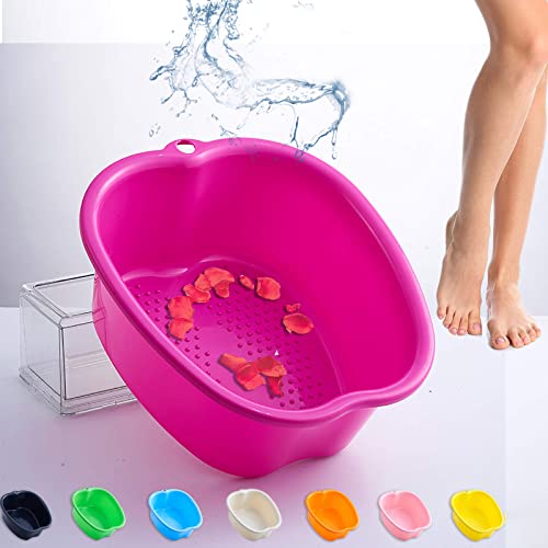 YOMIQIU Foot Soaking Bath Basin, Large Plastic Foot Soak Tub Foot Bucket, Pedicure Spa Bowl for Foot Massage at Home, Callus, Fungus, Dead Skin Remover (Fits to a Men's Size 11) (Purple)