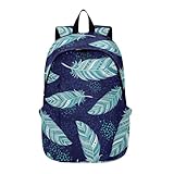 Mochilas casuales para mujer, color azul y rosa, mochilas medianas para adolescentes, mochilas tribales verdes, lunares azules