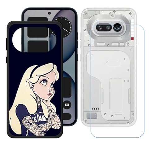 BMPNLSZ �K�p Nothing Phone 4A�p+HD�����K���X�ɓK�����ėpTPU�P�[�X�A�V���J�Q���P�[�X�o���p�[�ی�o�b�N�P�[�X-Nothing Phone 4A�p�ɓK����9�d�x�X�N���C�u�h�~�X�N���[���v���e�N�^(6,78") - WZ1