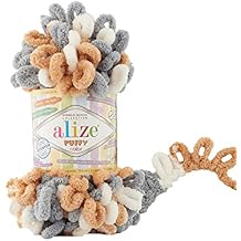 Alize Puffy Color Yarn Baby Blanket Yarn Lot of 5 skeins 500gr 50yds 100% Micropolyester Soft Yarn Baby Blanket Yarn Hand Knitting Yarn Super Chunky Bulky Woven Worested Yarn 6395