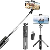 WeCool Bluetooth Extendable Selfie Sticks with Wireless Remote and Tripod Stand, 3-in-1 Multifunctional Selfie Stick with Tripod Stand Compatible with iPhone/OnePlus/Samsung/Oppo/Vivo and All Phones