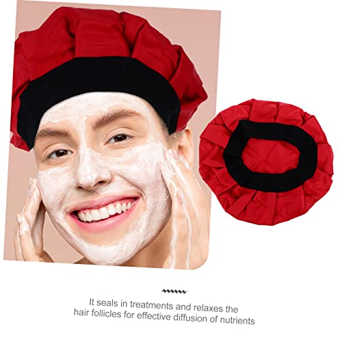 Gorro capilar para microondas de gel Honitano con acondicionamiento profundo rojo 2