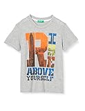  United Colors of Benetton Jungen T-Shirt Pullunder, Mehrfarbig (Grigio 501), 128 (Herstellergröße: Medium)