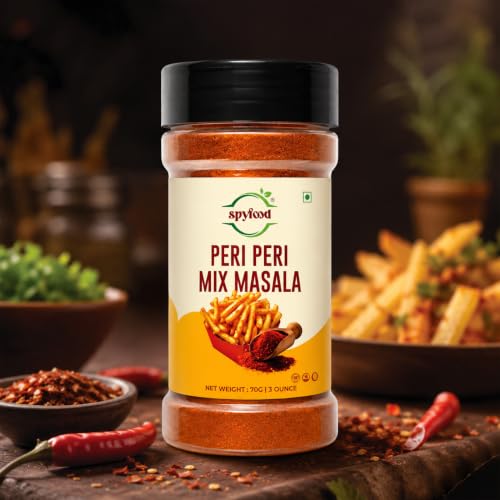 Image of SPYFOOD Peri Peri Masala 70g | Premium Peri Peri Seasoning | Spicy & Tangy Masala for French Fries, Pizza, Pasta, Popcorn, Burgers & Snacks | No Artificial Colors