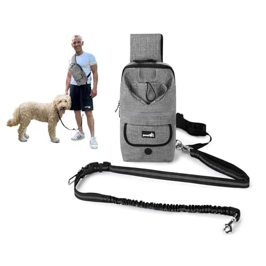 Pecute Correas para Perros,Manos Libres,con Bolsa de Pecho,Correa elástica 137-179CM,Antitirones,para Entrenar, Caminar,IR de Compras, Pasear al Perro y Correr | Accesorios para Perros