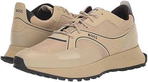 BOSS Men's Tonal Mix Material Run Style Sneaker, Sand Stone Beige, 10 | Image 6