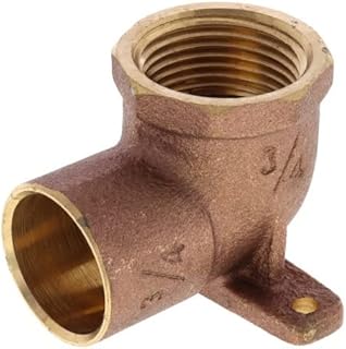 3/4-inch Nominal Copper Sweat X 3/4" Fip Threaded Drop Ear Elbow Fitting 3/4"CxFIP, LF Brass Shower Drop Ear 90 Degree Elbow with Sweat Socket and Female Threaded Plumbing Fittings (1-Pack)