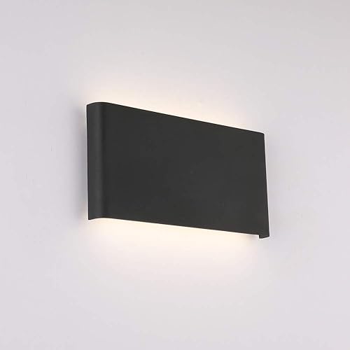 Joosenhouse Lámparas de pared LED para pasillo negro para dormitorio, 10 vatios, moderno arriba y abajo, escalera de noche, aplique de decoración de