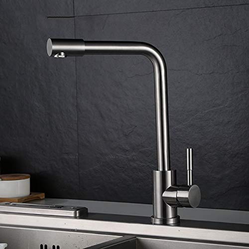 Robinet pivotant 360 de cuisine, mitigeur évier eau chaude froide à poignée unique LWX