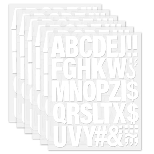 White Iron on Letters for Clothes 2 Inch Iron-on Heat Transfer Vinyl Letters for Clothing T Shirts Alphabets Name Printing 6 Sheets