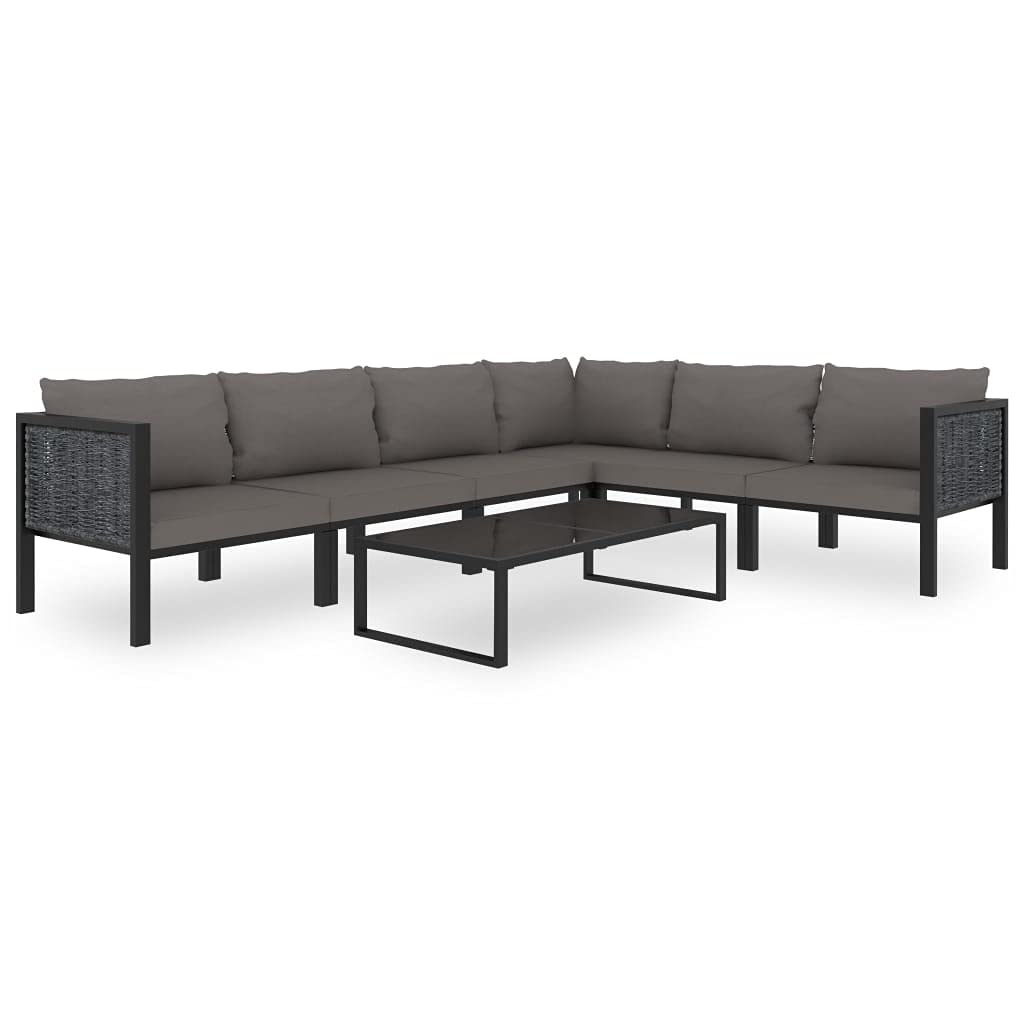 sofás Baratos,sofás de Dos plazas,Sillon Cama 1 Plaza Plegable,Sofá seccional Esquina reposabrazos Derecho ratán PE antracitaAdecuado para salón, Dormitorio