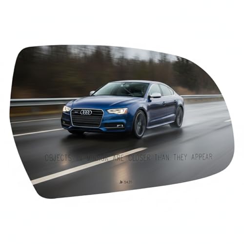 Burco 5435 Convex Passenger Side Replacement Mirror Glass Compatible with Audi A3, A3 Quattro, A4, A4 allroad, A4 Quattro, A5, A5 Quattro, RS5, S4, S5 (2010, 2011, 2012, 2013, 2014, 2015, 2016, 2017)