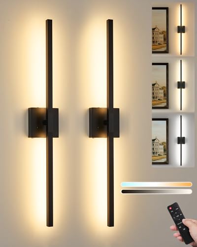 Battery Operated Wall Sconce Set of 2, 3000K-6000K Dimmable Recha...