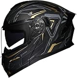Caimcie ECE/DOT-zertifizierter, modularer Klapphelm für Motorräder, Integralhelm für Rennsport und Motocross mit Doppelvisier, Sturzhelm für Damen und Herren G,M=57-58cm