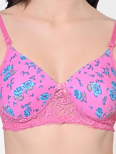 Image of FIMS - Fashion is my style Women Cotton Blend Padded Non-Wired Everyday Bra Pack of 1 Cup- B Multicolor