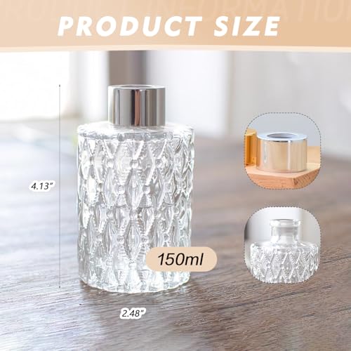 Botella Difusora de Vidrio Transparente 150ML con Tapa Plata miniatura 2