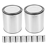 Housoutil 10 Piezas Cubos de Pintura con Tapa Botes Metálicos Redondos Pequeños Envases de Hierro Sellados para Almacenaje y Proyectos de Pintura