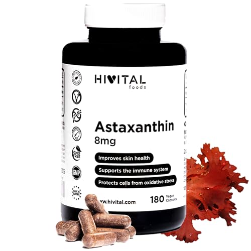Astaxantina pura 8mg procedente de 160mg de Alga Natural Haematococcus Pluvialis al 5% en...