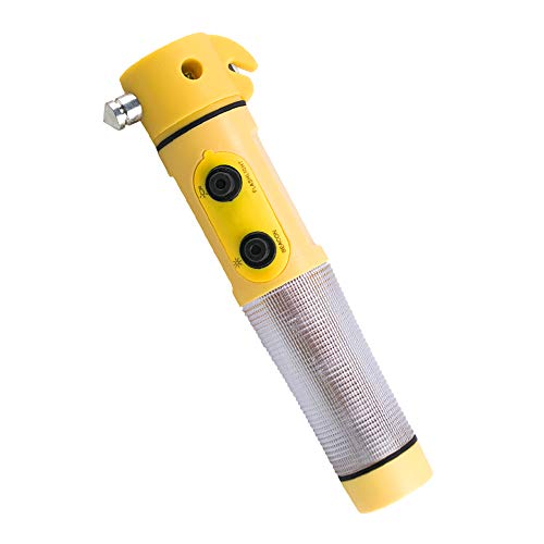 LHIABNN Martelo de carro multifunções disjuntor de janela de emergência e cortador de cinto de segurança ferramenta de escape de carro com lanterna e luz de farol