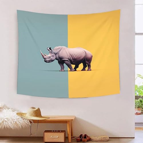 Tapisserie murales rhinocéros 3D décoration murale tissu salon 180x230