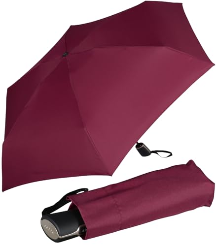 Doppler Damen Taschenschirm Fiber Micro Flat mit Auf-Zu-Automatik - royal berry